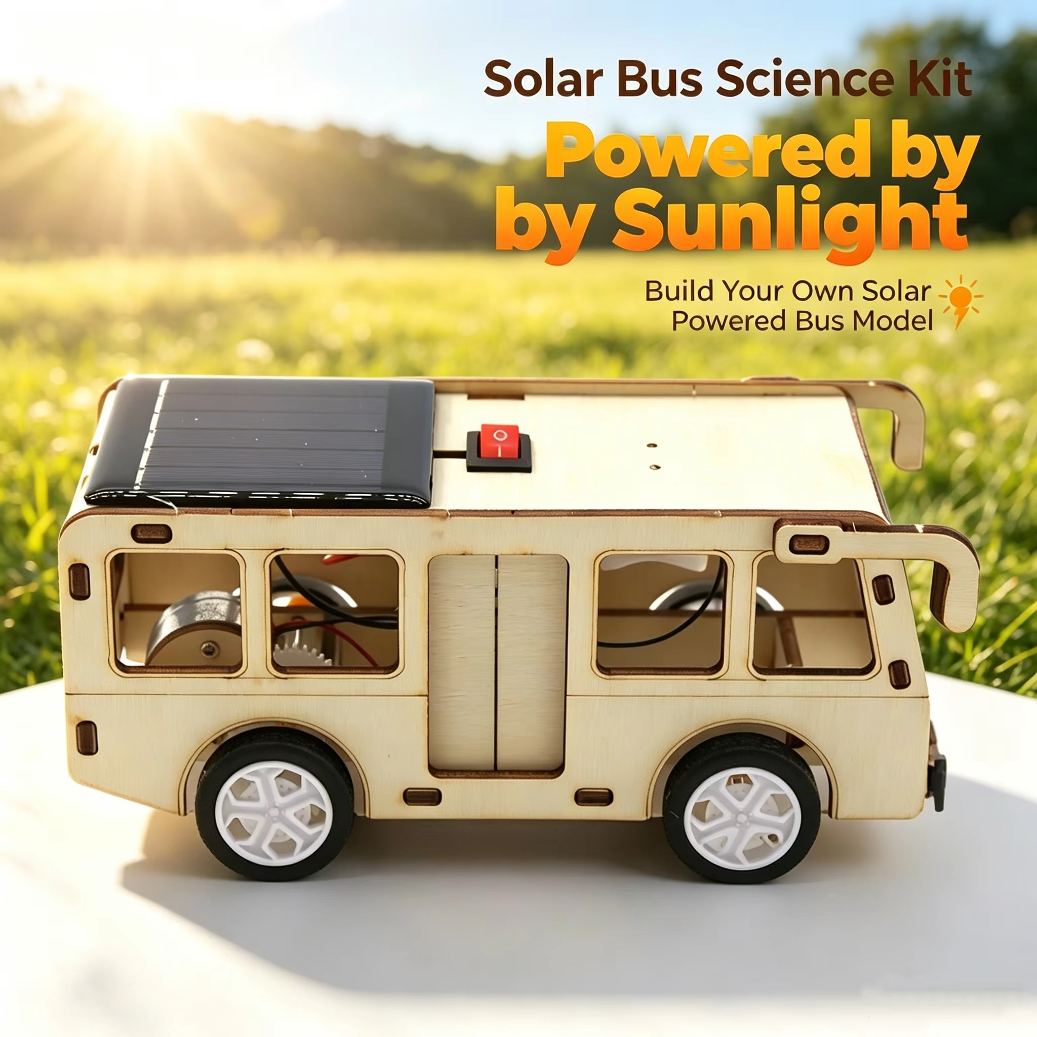 Science Diy Model - Zestaw do samodzielnego montażu autobusu zasilanego